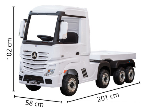 Caminhão Elétrico Mercedes Actros Com Carreta E Roda Eva