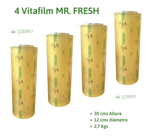 4 Vitafilm (emplaye Alimenticio) 12 PuLG (30cm) Mr. Fresh