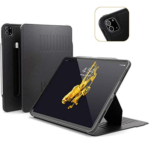 Funda Para iPad Pro 12.9  Magnetico Portalapiz Negro Soporte