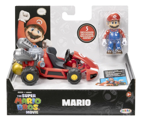 Super Mario Bros. La Pelicula, Mario Kart Racer Con Figura Color Rojo