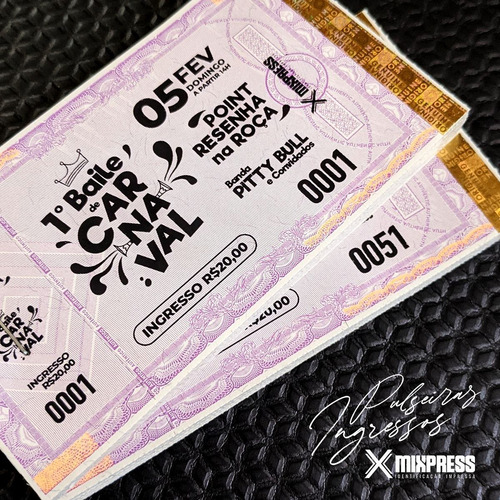 Imagem 5 de 6 de Ingresso Convite Personalizado P&b Festa Evento. 150 Unids