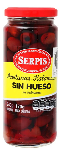 Aceitunas Kalamata Sin Hueso Serpis 340 G