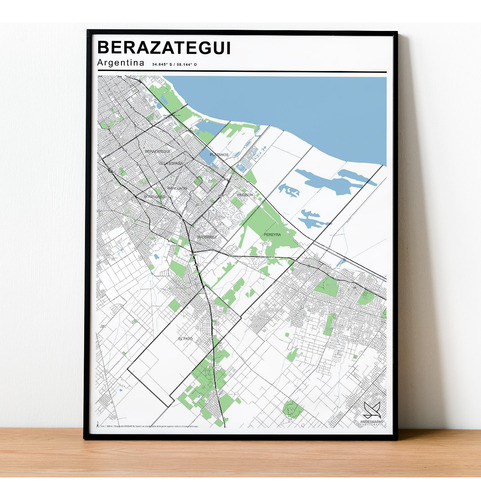 Mapa Partido De Berazategui 80cmx61cm