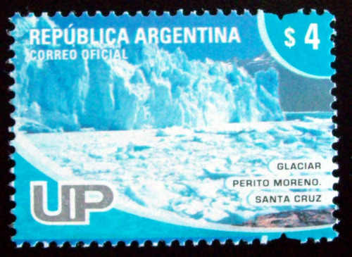 Argentina, Sello Gj 3483 Glaciar P Moreno 4p Fluo Mint L4794