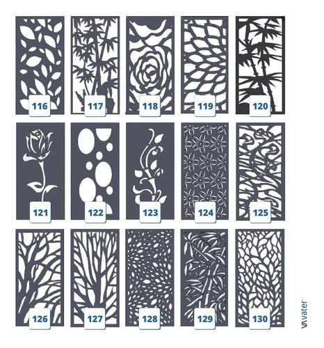 Chapa Decorativa Perforada 1200x600x0,9 Diseños Varios