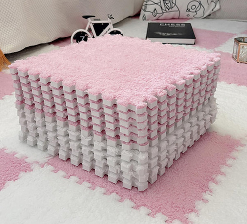 Alfombra De Espuma De Felpa Entrelazada, 10 Unidades, Bloque