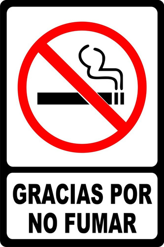 Imagen 4 de 4 de Cartel Prohibido Fumar En Pvc 3 Mm. 20x30 Cm.