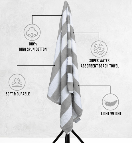 Toalla De Playa Utopia Towels Cabana Stripe, 100% Algodón, 7