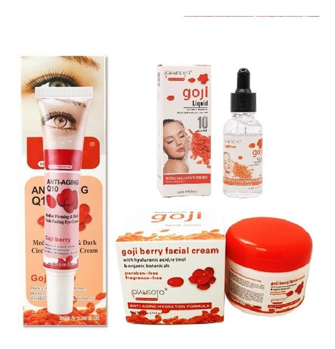 Crema Goji Facial + Contorno De Ojos + Serum Hidratante