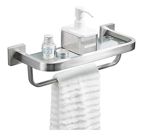 Besy - Estante De Cristal Para Lavabo Con Toallero Y Riel, M