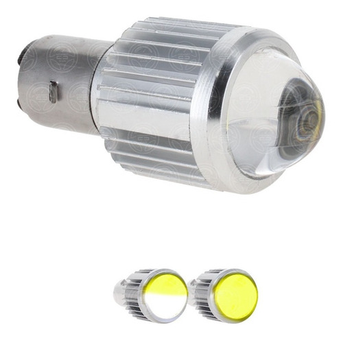 Foco Proyector Hiper Led Lupa Bicolor Motocicleta H4 Ba20d