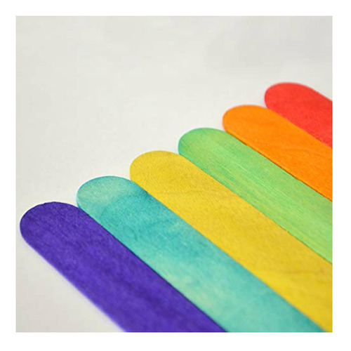 Barrilito W004c Palitos Planos Jumbo De Madera, Colores