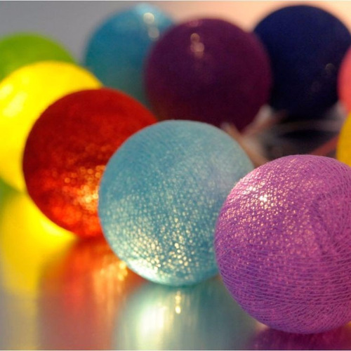 Guirnalda 20 Luces Led D Colores Cotton Balls Decoración