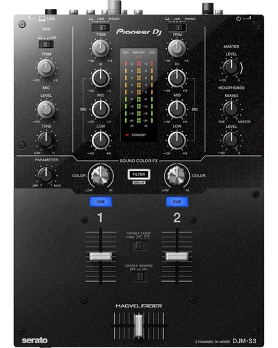 Imagen 2 de 5 de Pioneer Dj Djm-s3 Mezclador De Dj De 2 Canales Para Serato
