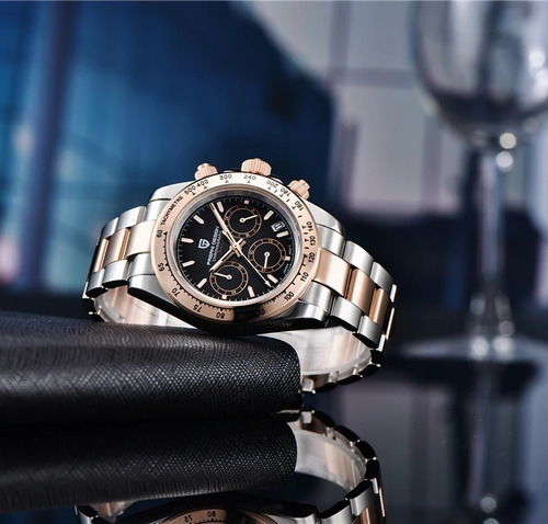 Relógio Aço Pagani Design Pd1644 Sports Daytona Mov. Seiko