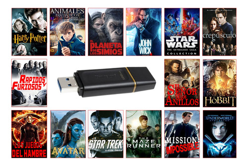 Memoria Usb 128gb 78 Peliculas Sagas Accion Fantasia Romance