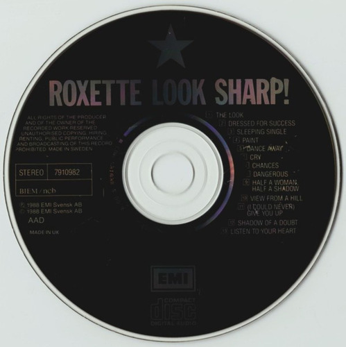 Roxette Cd: Look Sharp! ( U K - England ) Estándar