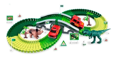 Pista Dinosaurios Track Flexible Con Auto Puente Next Point