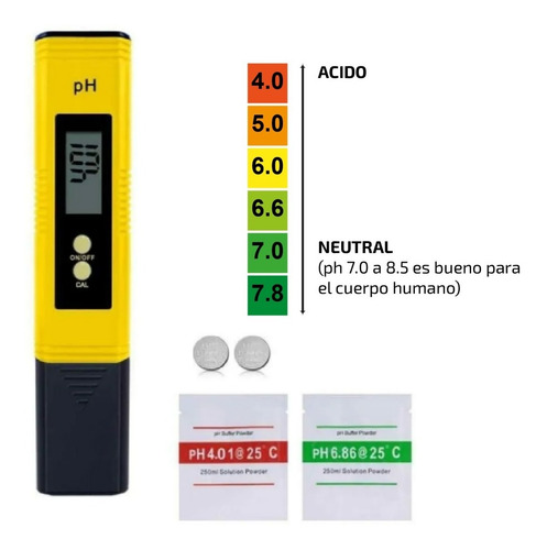Imagen 3 de 8 de Medidor De Ph Digital Agua Tester Peachimetro Liquidos 14 Ph