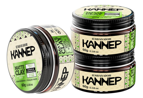 Kit 03 Pasta Modeladora Kannep Matte Clay Embaixador - 60g