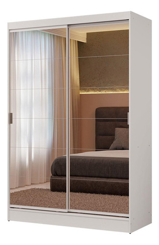 Ropero Closet Madesa 2 Puertas 2 Espejos Con Pies Bb Color Blanco
