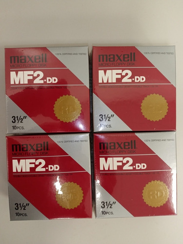 4 Cajas De 10 Diskettes De 3 1/2 Nuevos En Celofán Maxell Dd