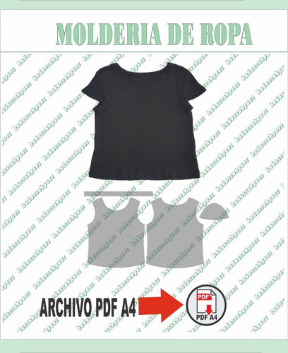 Molderia  Imprimible En Pdf A4 Remera Con Volado Manga