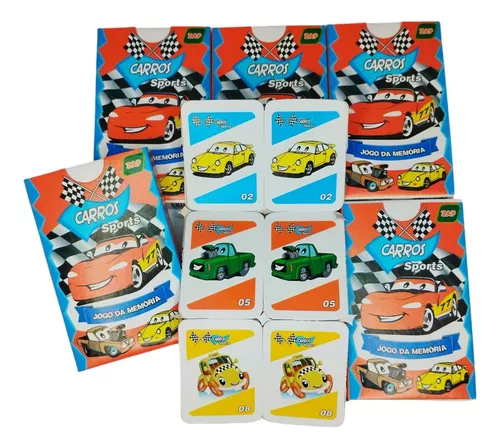 KIT 30 JOGOS DA MEMORIA / JOGO INFANTIL - CARROS SPORT