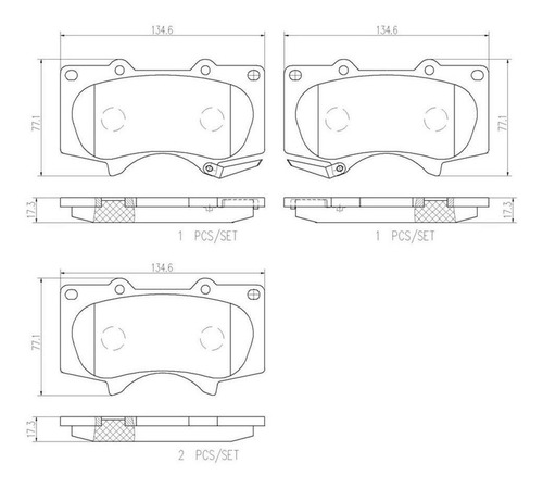 Imagen 2 de 4 de Balatas Brembo (d) Toyota 4runner 03-19 Tacoma 05-19 Montero