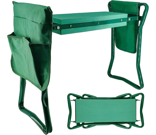 Rodillero Plegable Y Asiento De Jardín Con 2 Bolsas Sunnydaz