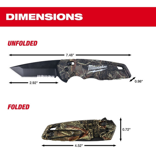 Combo Rotomartillo 1/2 +llave Imp Milwaukee M18+ Navaja Camo