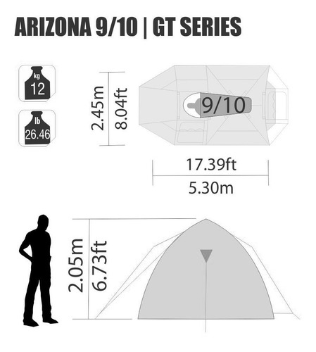 Imagem 8 de 8 de Barraca Camping Arizona Gt 9/10 Pessoas Nautika