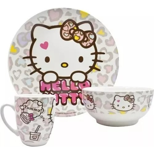 Vajilla Porcelana Fina Hello Kitty 12pz 4 Personas Colección