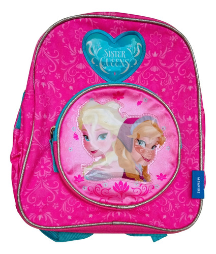 Mochila Escolar Oficio Frozen 30 X 24 Cm Rosa Celeste