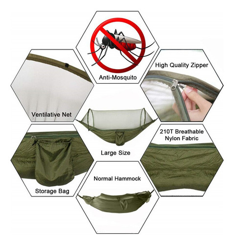 Mosquitera Jungle Net, Táctica For Acampar Y Sobrevivir