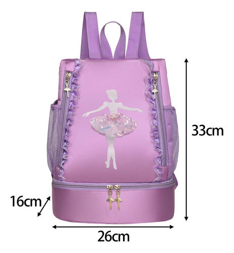 Bolsa De Baile De Ballet Con Cierre De Ballet Para Niña, Par