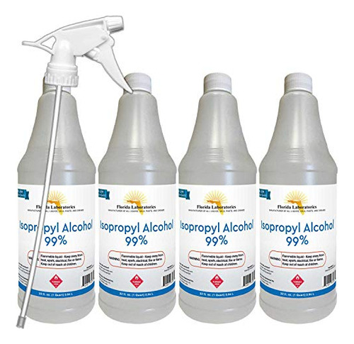 Isopropyl Alcohol 99% Anhydrous 1 Gallon - Pack In 4 Qu...