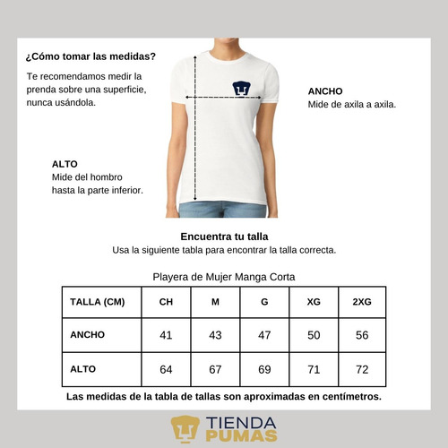 Playera Pumas Unam Mujer Logo Azul