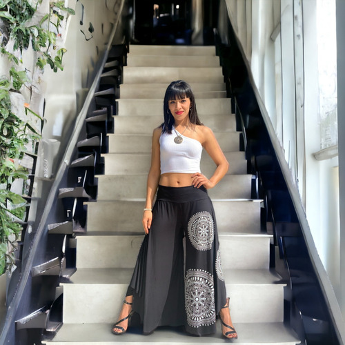 Pantalón Hindú Maxi Palazzo De India Mandala Moda
