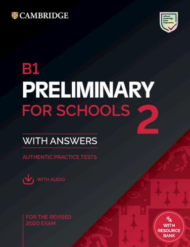 B1 Preliminary For Schools 2 Practice Tests With Answers, Au