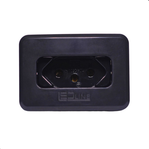 Tomada P/ Moveis Embutir Led Line 2p T Preta 10a 250v