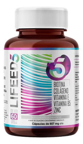 Lifeed Hair Con Biotina, Colageno, Zinc, Vitamina E Y Vit B5