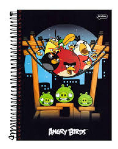 Caderno 10m 200fls Espiral Angry Birds