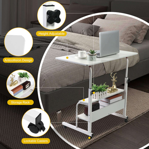 Mesa Ajustable Para Estudiante Computadora Portátil Muebles Blanco