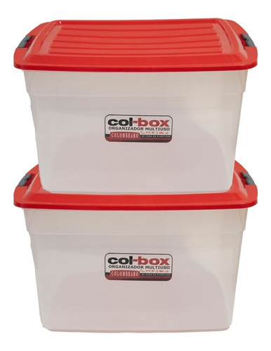 Caja Plastica Organizadora Apilable 42 Lts X2 - Colombraro