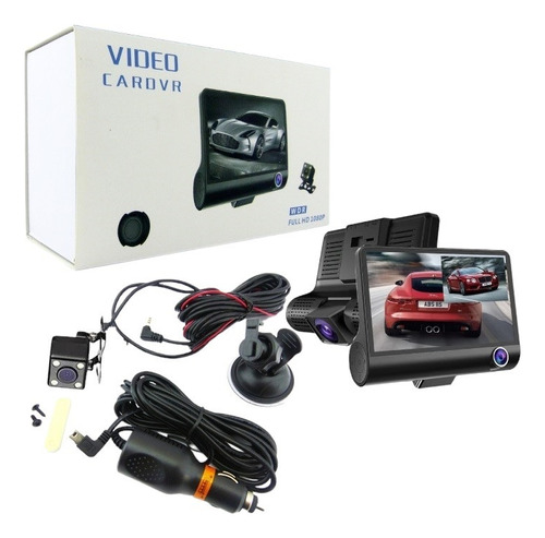 Dash Cam Dvr Lcd 4 Con 3 Cámaras / Trasera/ Frontal/ Interna