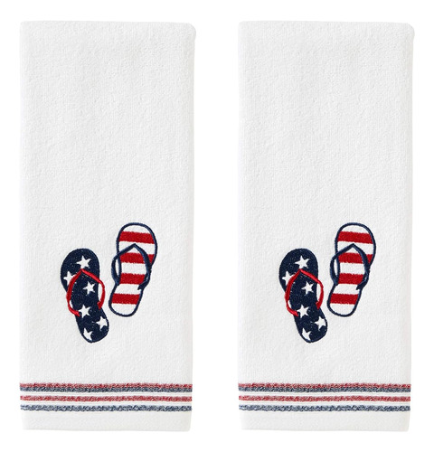 Skl Home Patriotic 4th Of July Americana Flip Flops Hand Tow