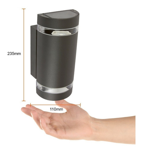 Imagen 3 de 7 de Lámpara Para Muro Exterior, Antracita, Base Gu10x2 Tecnolite