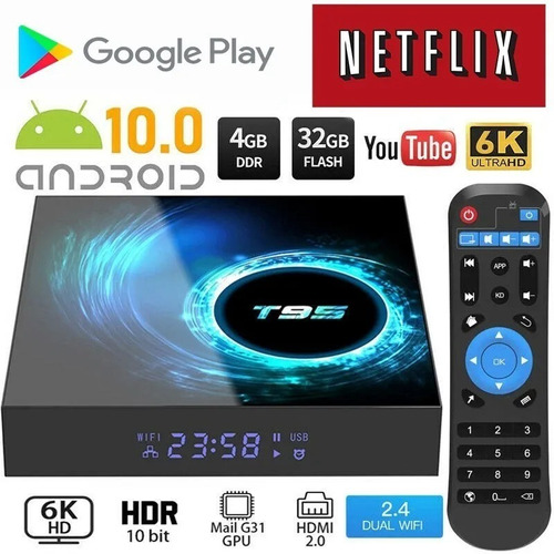 Imagen 1 de 6 de Tv Box T95 H616 Android 10.0 2 + 16g 6k 3d Tv