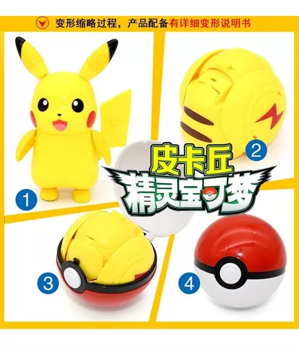 Brinquedo Pokemon Pikachu Na Pokebola Boneco Articulado em